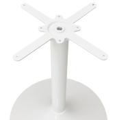 Table / table de réunion design ronde 'Bjork' en bois blanche pied central métal blanc – Ø 120 cm