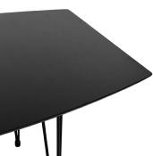 Table / table de réunion extensible 'Rym' plateau bois noir 4 pieds métal noir - 170(270) x 100 cm
