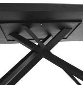 Table de salle à manger design 'Tepee Wood' plateau bois noir pieds en métal noir - 200 x 100 cm