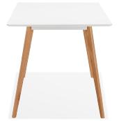 Table / bureau droit scandinave 'Bolnäss Small' plateau en bois blanc 4 pieds en bois naturel – 120 x 80 cm