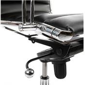 Fauteuil de bureau design à roulettes et dossier haut 'GREATERS' noir avec pieds en métal chromé