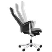Fauteuil de bureau design à roulettes dossier haut 'BIG MASTER' noir avec pieds en alluminium