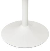 Table / table salle de réunion ronde 'Kaza' plateau en bois blanc et pied central en métal blanc – Ø 120 cm