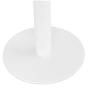 Petite table industriel ronde 'SMALL FERRO' plateau bois naturel pied central métal blanc – Ø 60 cm