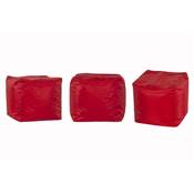 Pouf d'appoint carré déhoussable imperméable 'Popy' rouge