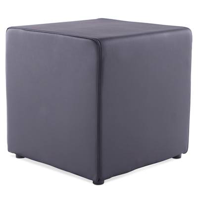 Pouf d'appoint carré rembourré 'KUBE' noir