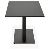 Table / bureau design 'TVILLIN BLACK MEDIUM' noire bois pied central métal noir - 160 x 80 cm