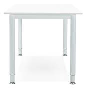 Table / bureau droit design 'VANIA' en bois blanc pied central en métal blanc – 160 x 80 cm