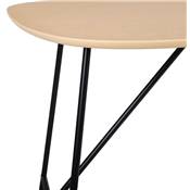 Petite table / bureau droit industriel 'SPLEEN' plateau en bois 4 pieds en métal noir – 142 x 74 cm