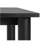 Table / bureau droit design 'VANIA' en bois noir pied central en métal noir – 160 x 80 cm