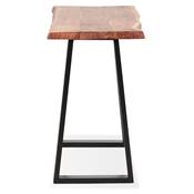 Table console style industriel 'HIGH BARNE' bois massif pieds tréteaux en métal noir - 130 x 45 cm