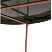 Table d'appoint guéridon pliable 'SMALL ELEMENTO' plateau miroir 4 pieds en métal cuivré - Ø 40 cm
