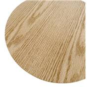 Table d'appoint guéridon design ronde 'DUBELZON' tablette bois pied central métal blanc - Ø 40 cm