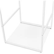 Table bar haute style industriel carré 'BISTRO' bois blanc 4 pieds métal blanc idéal proffesionnels