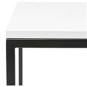 Table bar haute style industriel carré 'BISTRO' bois blanc 4 pieds métal noir idéal proffesionnels