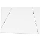 Grande table à diner / réunion ronde extensible 'STORS' plateau bois blanc mat 4 pieds métal blanc