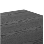 Petite table industriel carré 'FERRO' en bois noir pied central en métal noir – 68 x 68 cm
