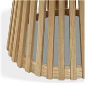 Table de salle à manger ronde design 'BIRD' plateau et pied central en bois de cèdre naturel - Ø 120 cm