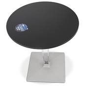 Table design ronde intérieur / extérieur 'RAMO' noir pied central transparent et gris - Ø 80 cm