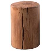 Tabouret bas en tronc d'arbre en bois massif d'Acacia