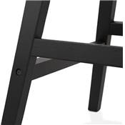 Tabouret de snack mi-hauteur 'CHAIRMAN MINI BLACK EDITION' gris 4 pieds en bois noir et dossier haut