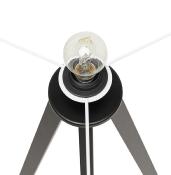 Lampe à poser scandinave trépied 'Stätiv Black Edition' abat-jour blanc 3 pieds en métal noir