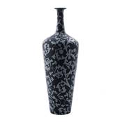 Grand vase soliflore baroque 'Amphore' noir et gris