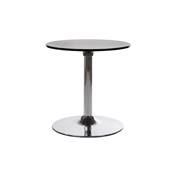 Table basse de bistro ronde design 'Pop' noire et pied central en métal chromé – Ø 60 cm
