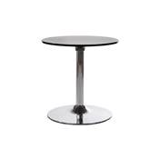 Table basse design ronde 'Pop' noire pied central en mtal chrom   60 cm