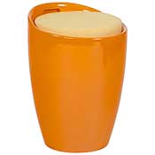 Tabouret bas avec espace de rangement 'Djembe' orange