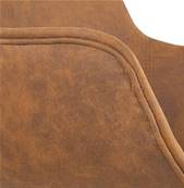 Chaise design à accoudoirs 'MAJESTY' en microfibre marron et 4 pieds en bois naturel
