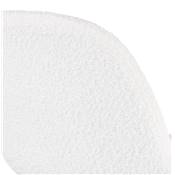 Tabouret de snack mi-hauteur scandinave 'Circle' tissu bouclé blanc 4 pieds bois chromé dossier haut