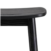 Tabouret de bar design de style scandinave 'BERE' assise avec 4 pieds en bois noir