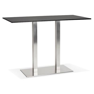 Table de bar Mange-debout 'Tvillin BAR' bois blanc double pied central métal brossé - 160 x 80 cm