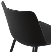 Chaise design moderne 'SILDE' noire avec 4 pieds en métal noir