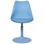 Chaise design pivotante 'Tulipe Kolor' bleue pied central - Lot de 2