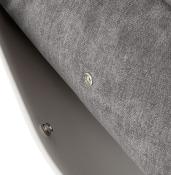 Fauteuil à bascule design scandinave à accoudoirs 'Cozy' tissu gris clair pieds bois métal chromé
