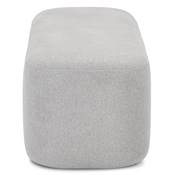 Banquette design de style moderne 'STICKY' en tissu gris clair avec pieds noir - 120 x 40 cm
