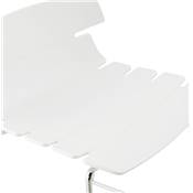 Tabouret de bar empilable design 'Skrift' blanc avec pieds en métal chromé et dossier bas