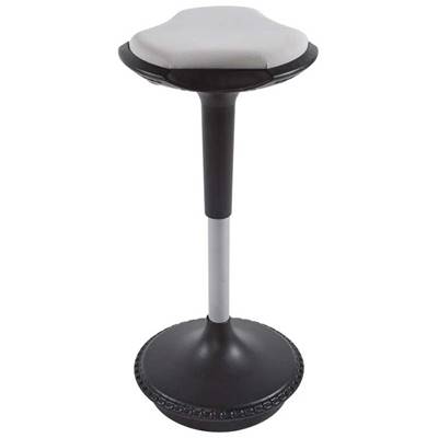 Tabouret réglable design ergonomique 'Svarst' pivotant gris pied central et système de balancement