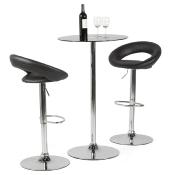 Tabouret de bar réglable design 'Kendo' pivotant noir pied et repose pieds métal chromé dossier bas