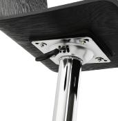 Tabouret de bar réglable 'Deepwood' pivotant bois noir pied et repose pieds chromé dossier haut