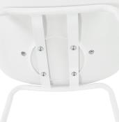 Tabouret de bar 'Tekno' blanc avec 4 pieds en métal blanc et dossier haut