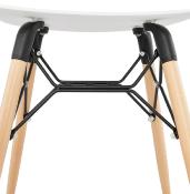 Tabouret bas scandinave 'Solo' blanc avec 4 pieds en bois naturel