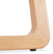 Tabouret de snack mi-hauteur scandinave 'Skala' tissu gris clair pieds tréteaux bois et dossier bas