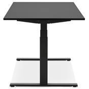 Bureau design assis-debout électrique 'SMALL SEMPLICE' noir en bois pieds métal noir - 140 x 70 cm