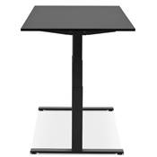 Bureau design assis-debout électrique 'SEMPLICE' noir en bois pieds en métal noir - 160 x 80 cm