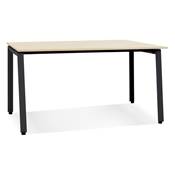 Bureau de direction design 'INCONTRO MINI' en bois naturel pieds en métal noir - 160 x 80 cm