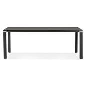 Grand bureau de direction droit 'AFER XL' en bois noir 4 pieds métal noir et chromé – 200 x 100 cm