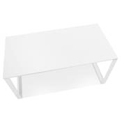 Bureau droit design 'MEET SMALL' plateau en bois blanc avec pieds en métal blanc - 160 x 80 cm